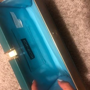 Icing Bags - Icing Teal with Gold hardware box clutch Icing Bags - Icing Teal with Gold hardware box clutch
